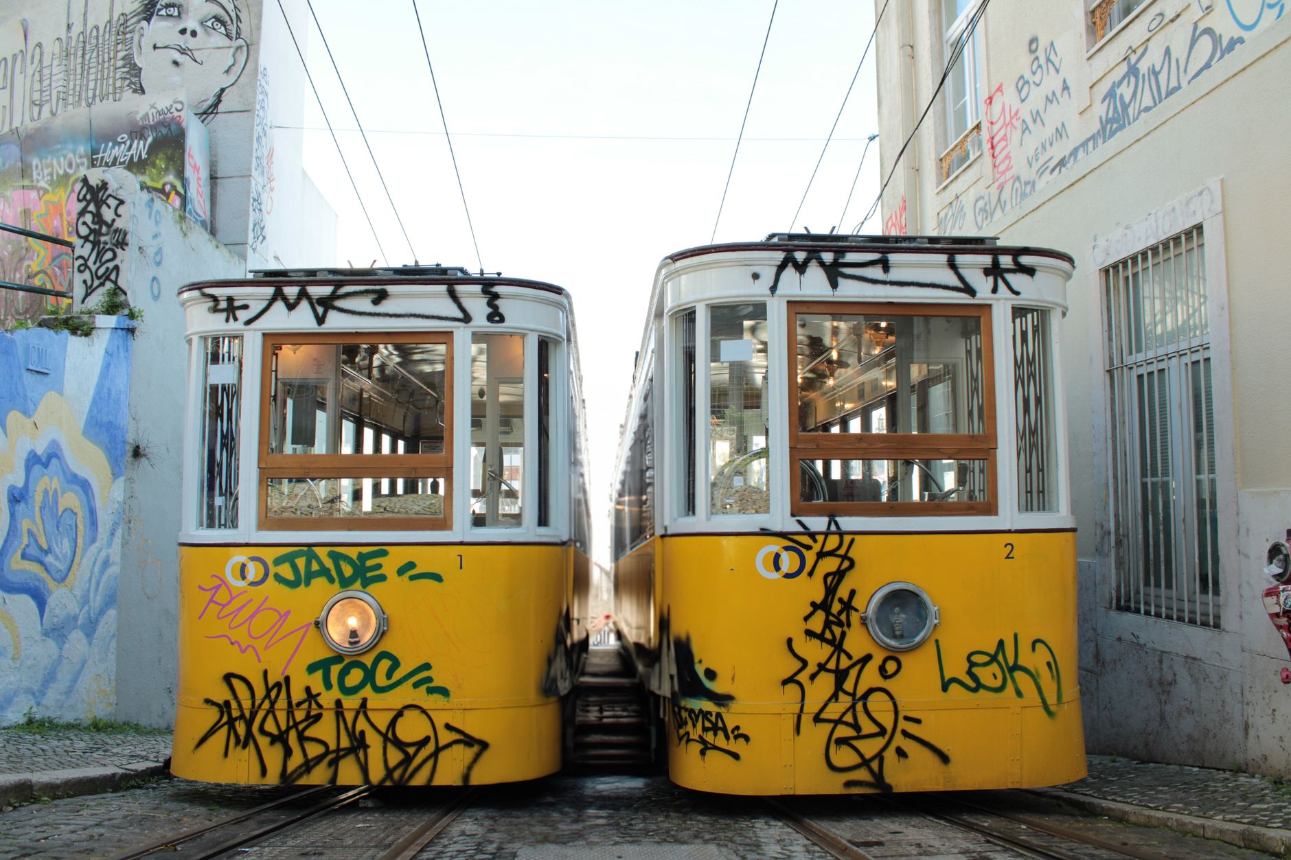 ruelles Lisbonne tram jaune