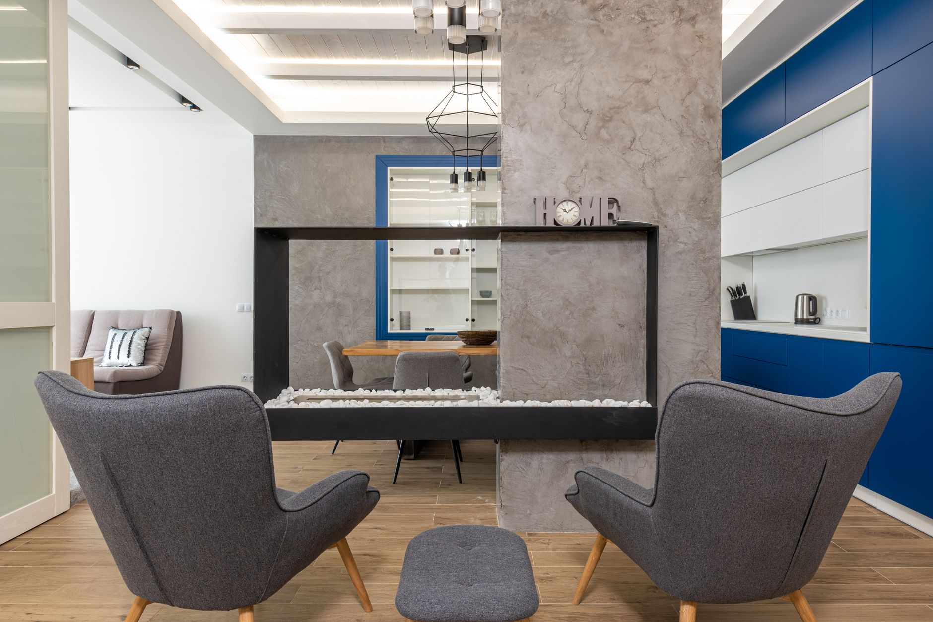coffrage cheminée salon